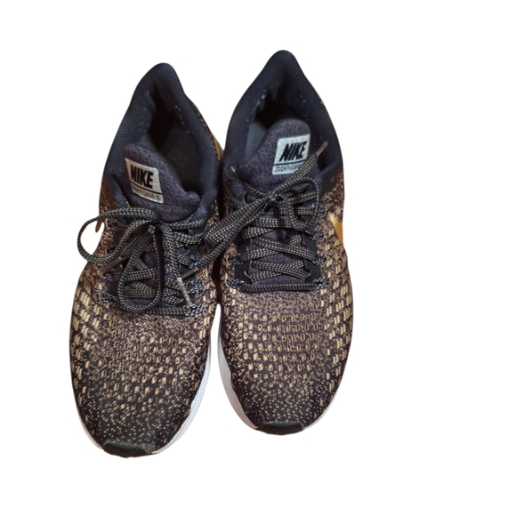 NIKE Air Zoom Pegasus Running Shoes Ladies Size 8 Used Athletic Black Brown Gold - Picture 3 of 6